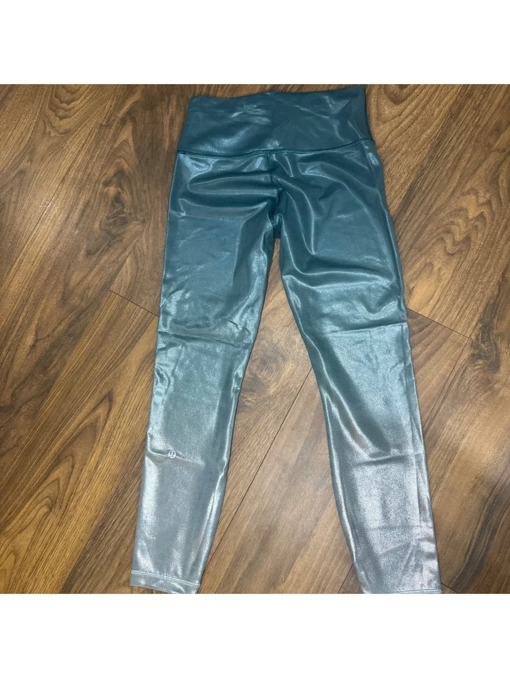 Lululemon x Peloton Wunder Under Shine Leggings Women’s Size 8 Green High Rise